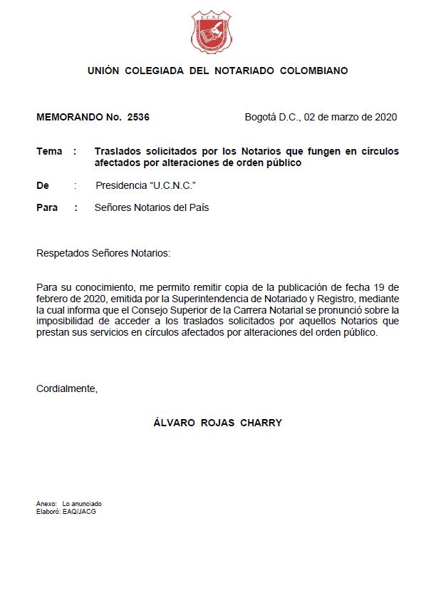 Colegio de Notarios-UCNC-Notario 37-Unión Colegiada del Notariado Colombiano -"U.C.N.C." -Presidente Notariado Colombiano- Notario-Notarías