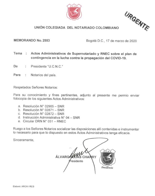      Colegio de Notarios-UCNC-Notario 37-Unión Colegiada del Notariado Colombiano -"U.C.N.C." -Presidente Notariado Colombiano- Notario-Notarías