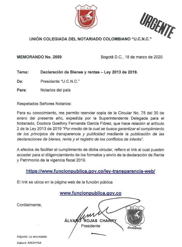      Colegio de Notarios-UCNC-Notario 37-Unión Colegiada del Notariado Colombiano -"U.C.N.C." -Presidente Notariado Colombiano- Notario-Notarías