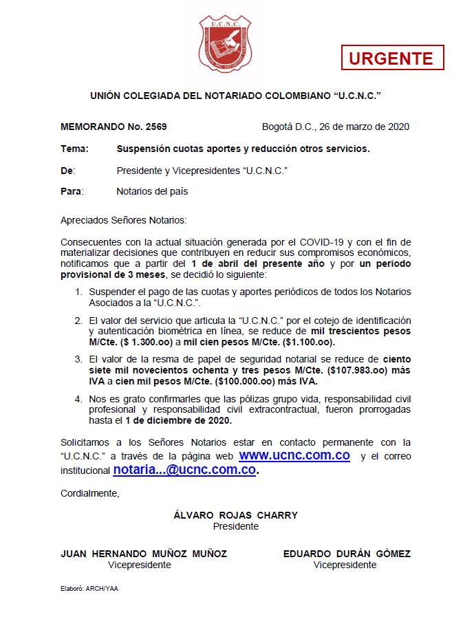      Colegio de Notarios-UCNC-Notario 37-Unión Colegiada del Notariado Colombiano -"U.C.N.C." -Presidente Notariado Colombiano- Notario-Notarías