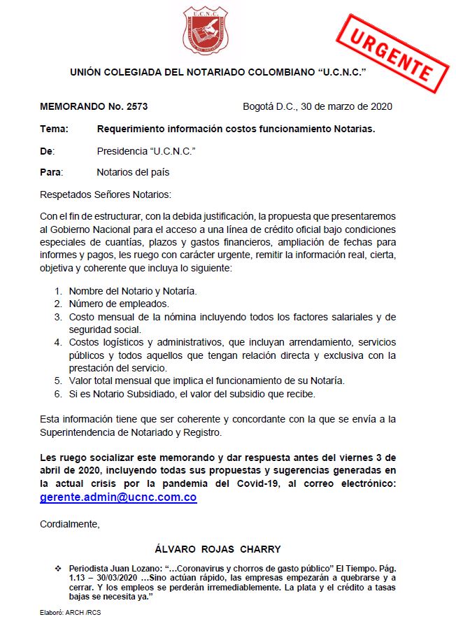 Colegio de Notarios-UCNC-Notario 37-Unión Colegiada del Notariado Colombiano -"U.C.N.C." -Presidente Notariado Colombiano- Notario-Notarías