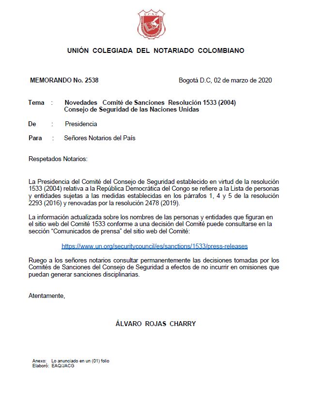 Colegio de Notarios-UCNC-Notario 37-Unión Colegiada del Notariado Colombiano -"U.C.N.C." -Presidente Notariado Colombiano- Notario-Notarías