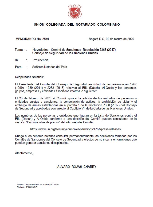 Colegio de Notarios-UCNC-Notario 37-Unión Colegiada del Notariado Colombiano -"U.C.N.C." -Presidente Notariado Colombiano- Notario-Notarías