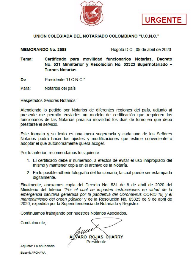 Colegio de Notarios-UCNC-Notario 37-Unión Colegiada del Notariado Colombiano -"U.C.N.C." -Presidente Notariado Colombiano- Notario-Notarías