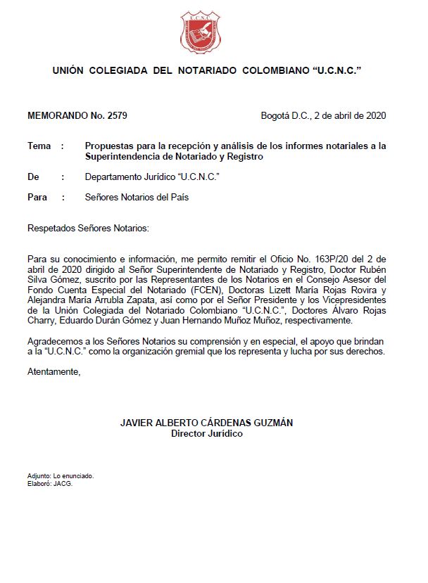 Colegio de Notarios-UCNC-Notario 37-Unión Colegiada del Notariado Colombiano -"U.C.N.C." -Presidente Notariado Colombiano- Notario-Notarías