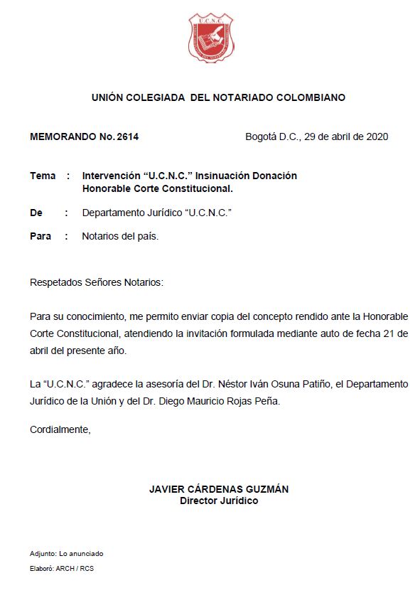 Colegio de Notarios-UCNC-Notario 37-Unión Colegiada del Notariado Colombiano -"U.C.N.C." -Presidente Notariado Colombiano- Notario-Notarías