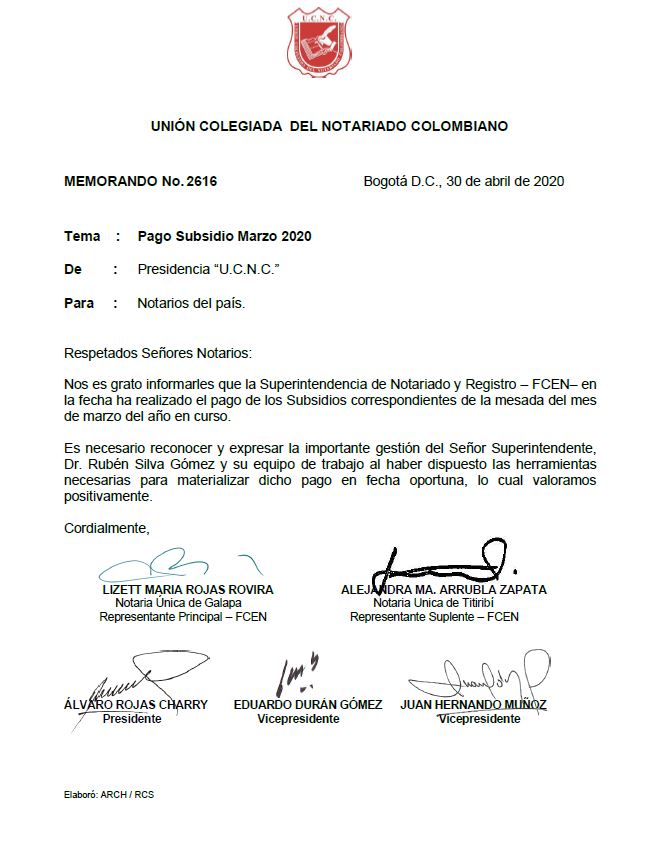 Colegio de Notarios-UCNC-Notario 37-Unión Colegiada del Notariado Colombiano -"U.C.N.C." -Presidente Notariado Colombiano- Notario-Notarías