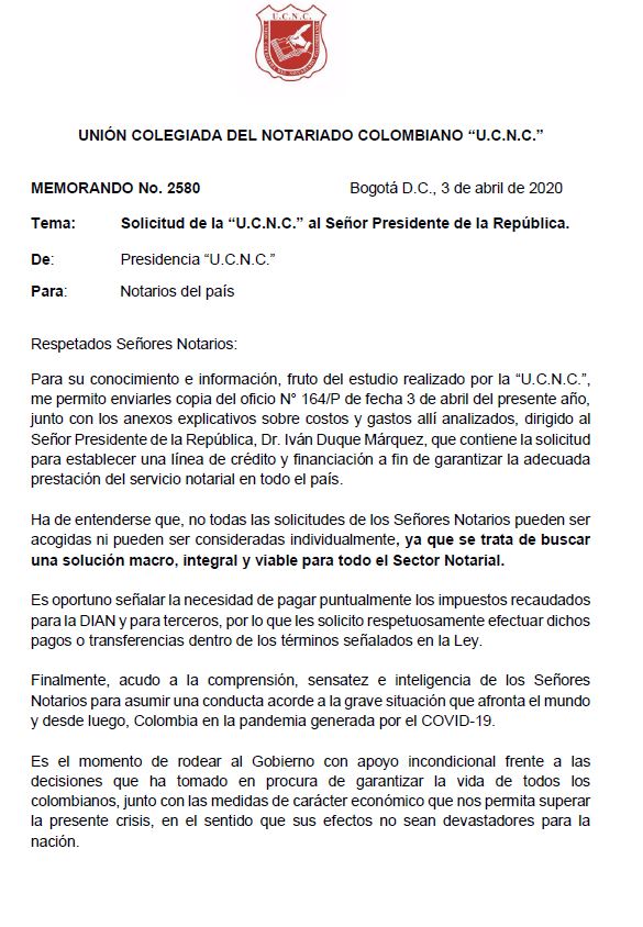 Colegio de Notarios-UCNC-Notario 37-Unión Colegiada del Notariado Colombiano -"U.C.N.C." -Presidente Notariado Colombiano- Notario-Notarías