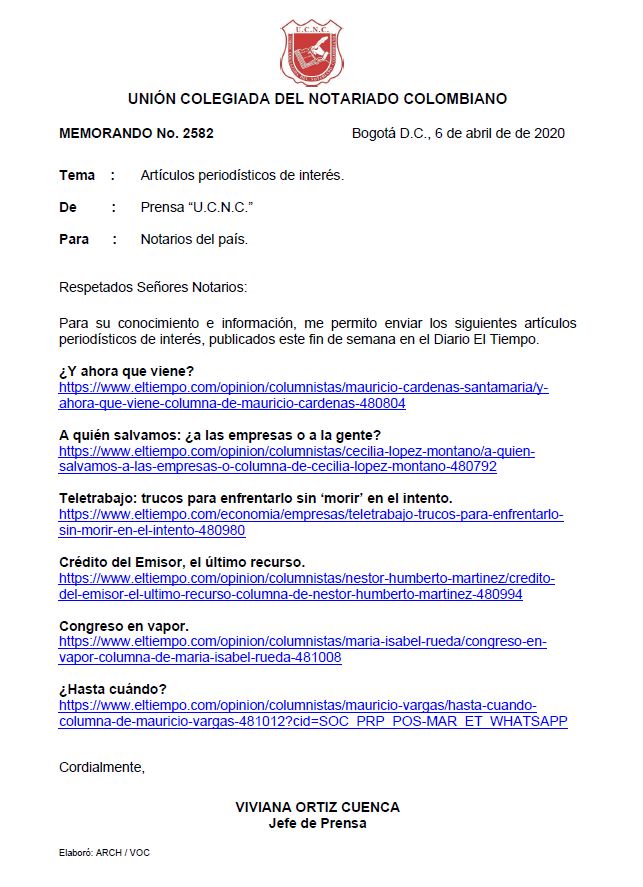 Colegio de Notarios-UCNC-Notario 37-Unión Colegiada del Notariado Colombiano -"U.C.N.C." -Presidente Notariado Colombiano- Notario-Notarías