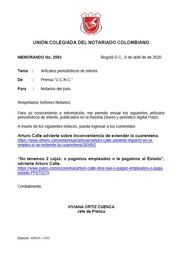 Colegio de Notarios-UCNC-Notario 37-Unión Colegiada del Notariado Colombiano -"U.C.N.C." -Presidente Notariado Colombiano- Notario-Notarías