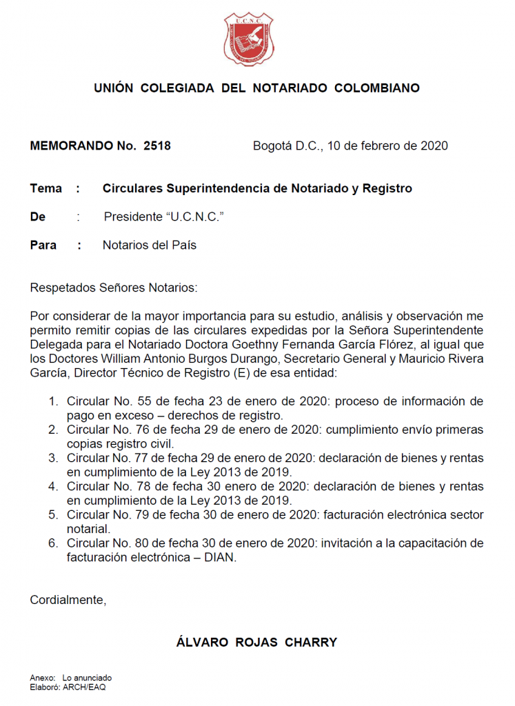 UNIÓN COLEGIADA DEL NOTARIADO COLOMBIANO, ÁLVARO ROJAS, NOTARIO, NOTARÍA, NOTARIADO, UCNC