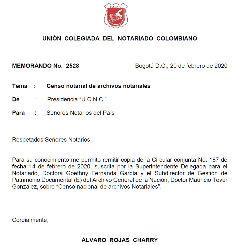 UNIÓN COLEGIADA DEL NOTARIADO COLOMBIANO, ÁLVARO ROJAS, NOTARIO, NOTARÍA, NOTARIADO, UCNC
