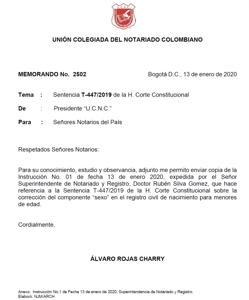 UNIÓN COLEGIADA DEL NOTARIADO COLOMBIANO, ÁLVARO ROJAS, NOTARIO, NOTARÍA, NOTARIADO, UCNC