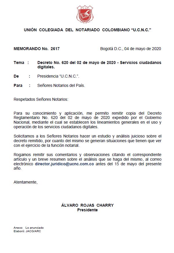 Colegio de Notarios-UCNC-Notario 37-Unión Colegiada del Notariado Colombiano -"U.C.N.C." -Presidente Notariado Colombiano- Notario-Notarías