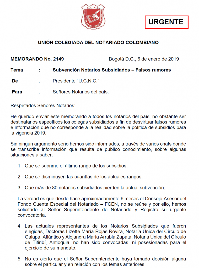 UNIÓN COLEGIADA DEL NOTARIADO COLOMBIANO, ÁLVARO ROJAS, NOTARIO, NOTARÍA, NOTARIADO, UCNC