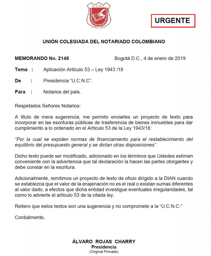 UNIÓN COLEGIADA DEL NOTARIADO COLOMBIANO, ÁLVARO ROJAS, NOTARIO, NOTARÍA, NOTARIADO, UCNC