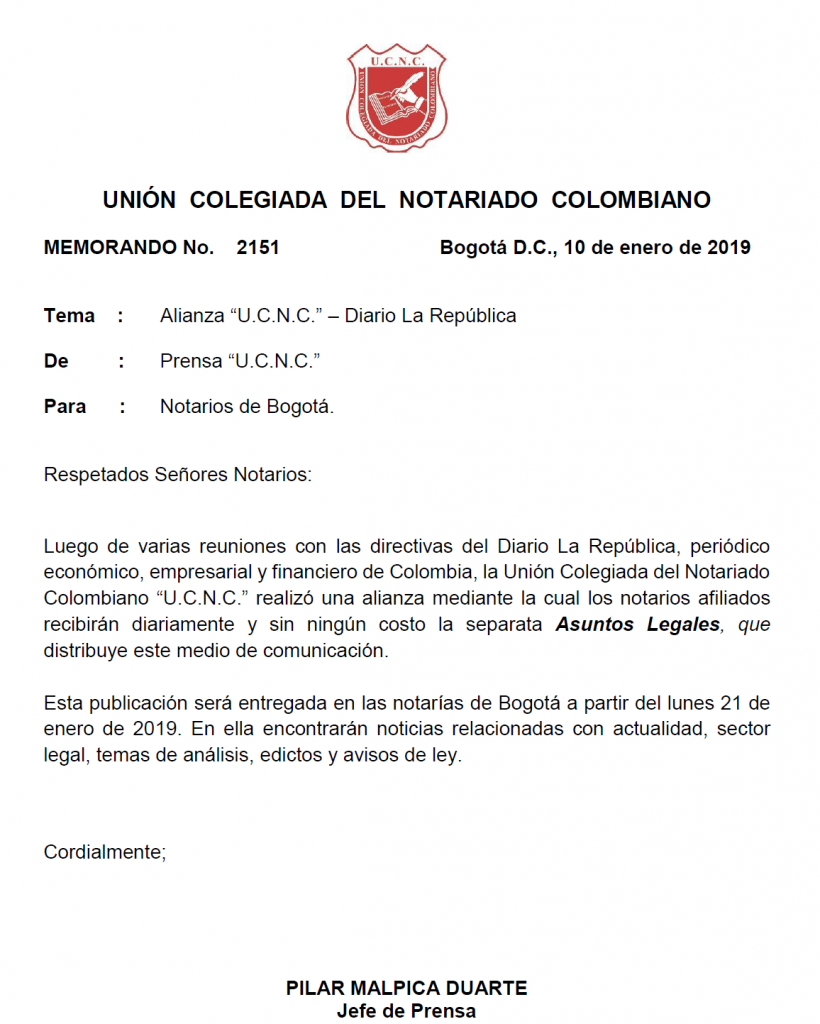 UNIÓN COLEGIADA DEL NOTARIADO COLOMBIANO, ÁLVARO ROJAS, NOTARIO, NOTARÍA, NOTARIADO, UCNC