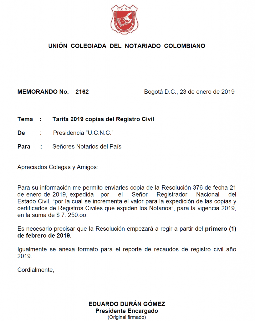 UNIÓN COLEGIADA DEL NOTARIADO COLOMBIANO, ÁLVARO ROJAS, NOTARIO, NOTARÍA, NOTARIADO, UCNC