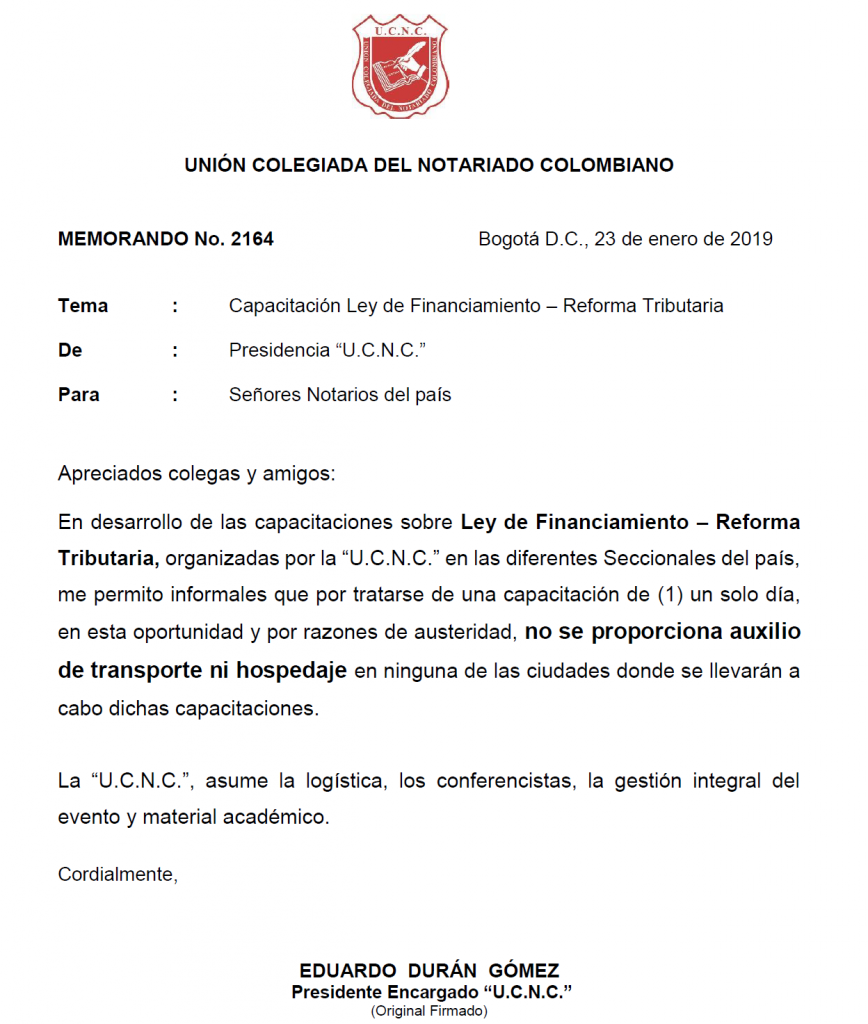 UNIÓN COLEGIADA DEL NOTARIADO COLOMBIANO, ÁLVARO ROJAS, NOTARIO, NOTARÍA, NOTARIADO, UCNC