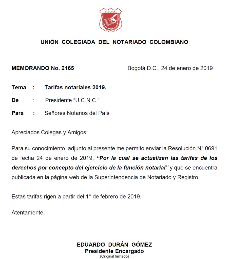 UNIÓN COLEGIADA DEL NOTARIADO COLOMBIANO, ÁLVARO ROJAS, NOTARIO, NOTARÍA, NOTARIADO, UCNC