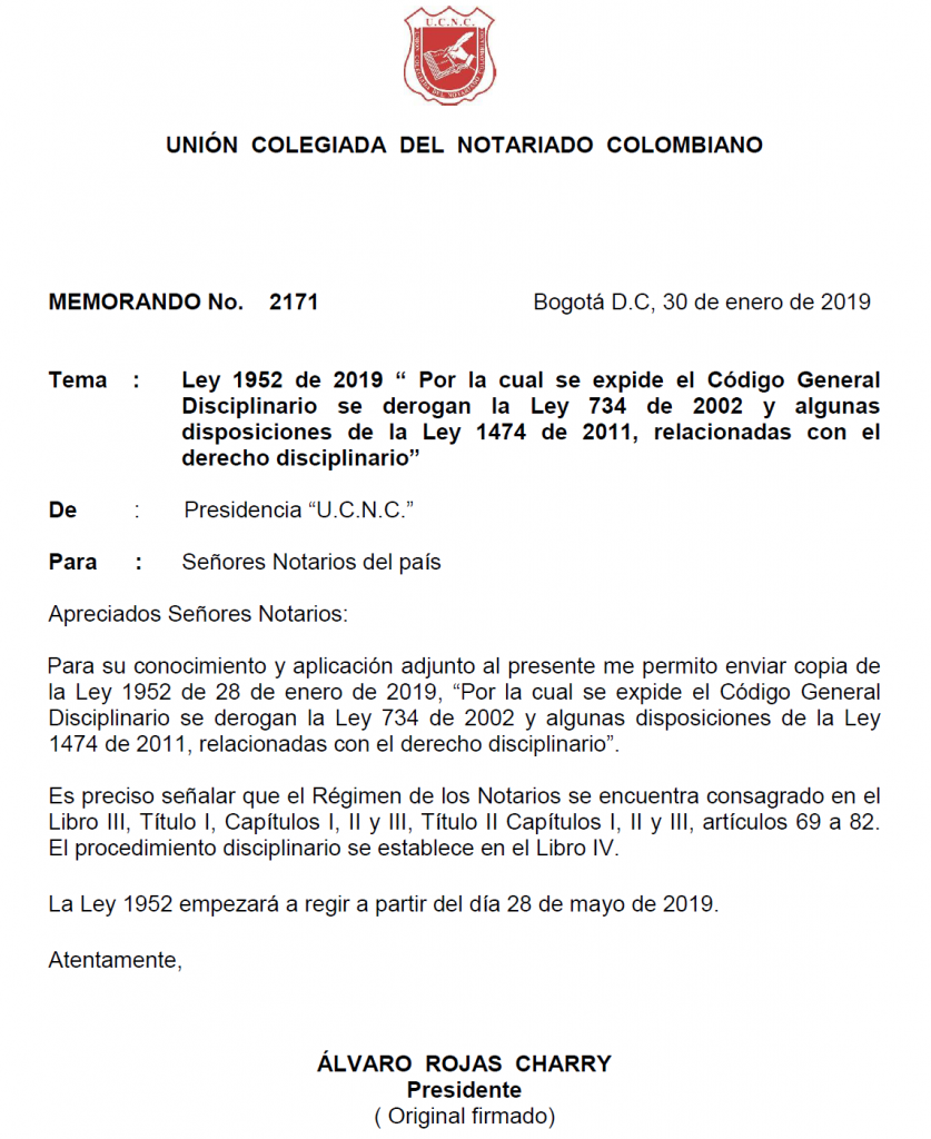 UNIÓN COLEGIADA DEL NOTARIADO COLOMBIANO, ÁLVARO ROJAS, NOTARIO, NOTARÍA, NOTARIADO, UCNC