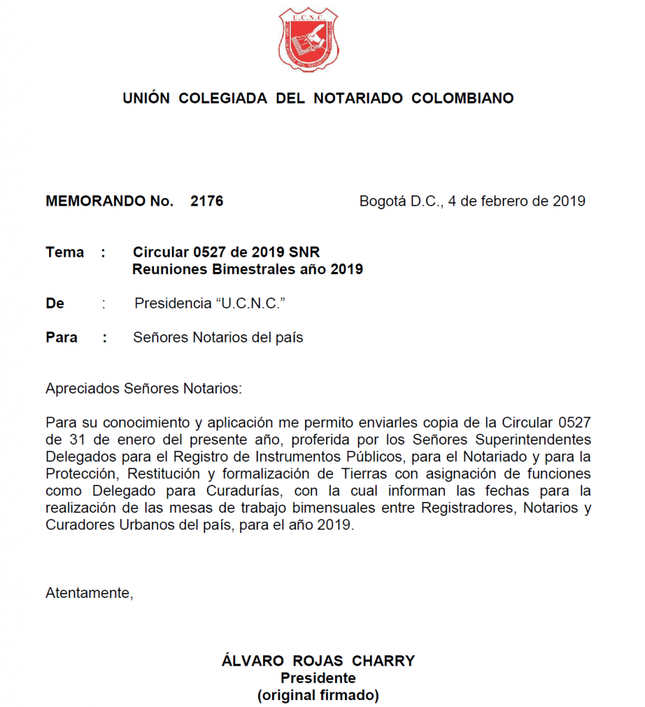 UNIÓN COLEGIADA DEL NOTARIADO COLOMBIANO, ÁLVARO ROJAS, NOTARIO, NOTARÍA, NOTARIADO, UCNC